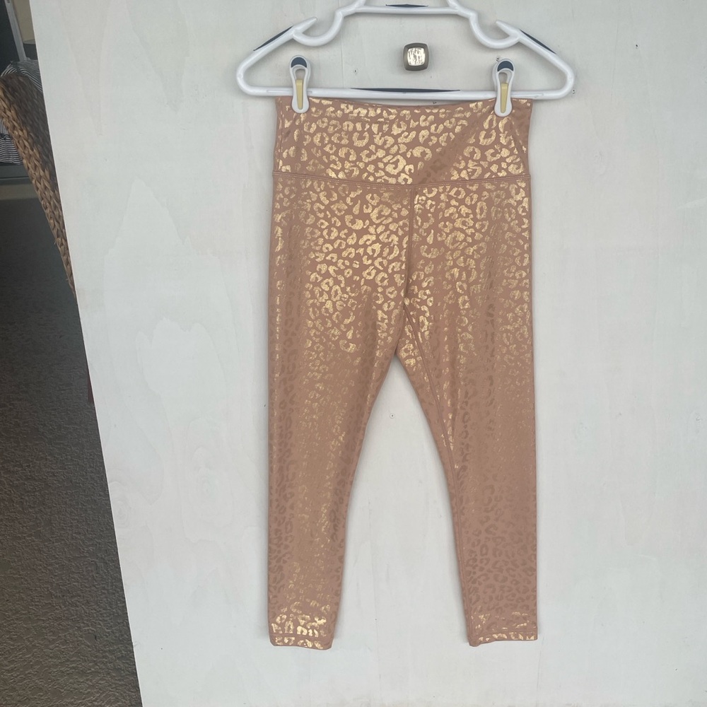 ZYIA Active Elegant Gold Leopard Print Women's Leggings Festival